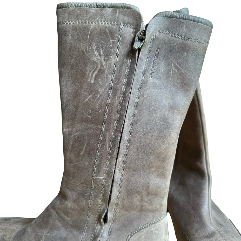 Teva Capistrano Oiled Leather Brown Side Zip Mid Calf Boots Winter Waterproof 7